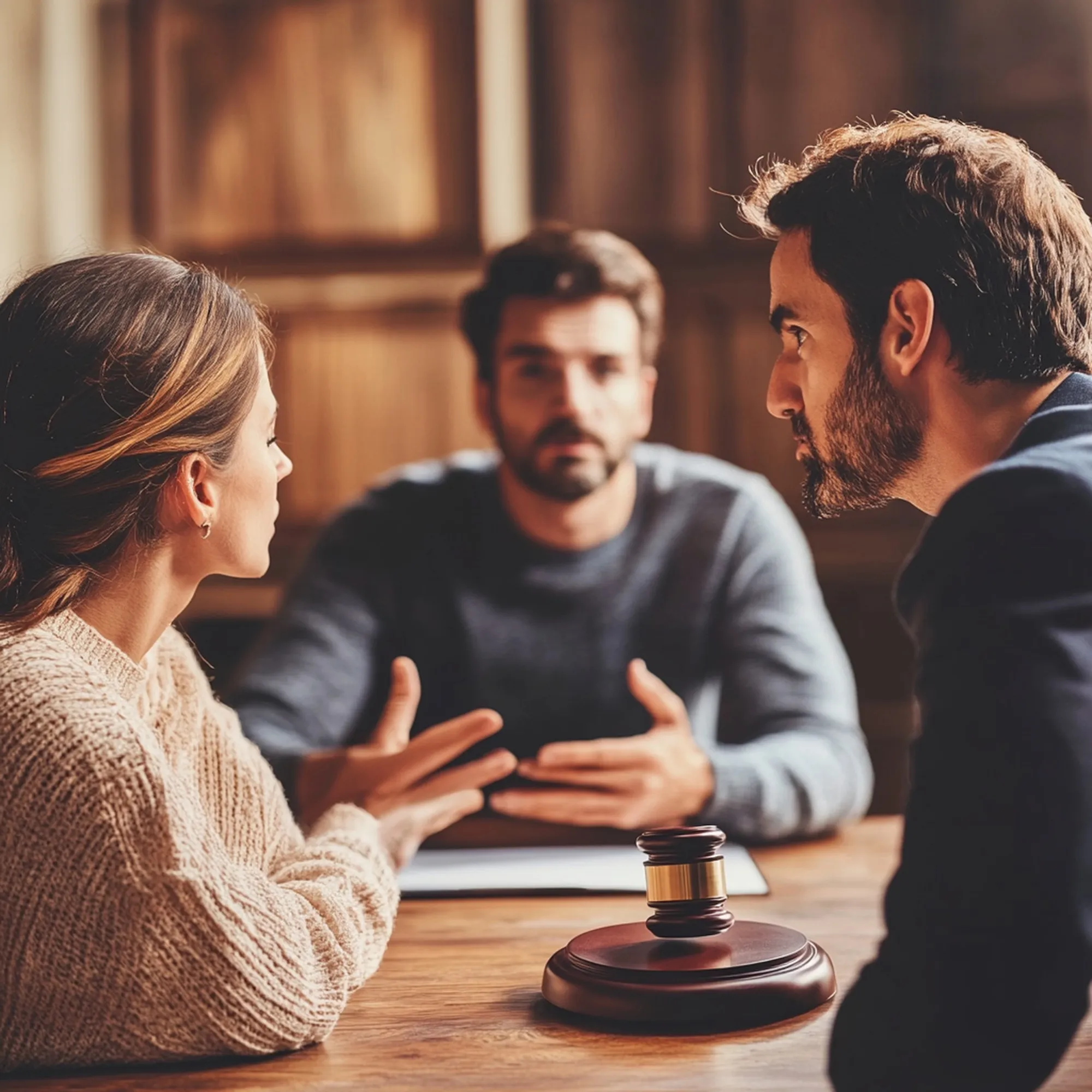 A couple meeting with an advisor across a table