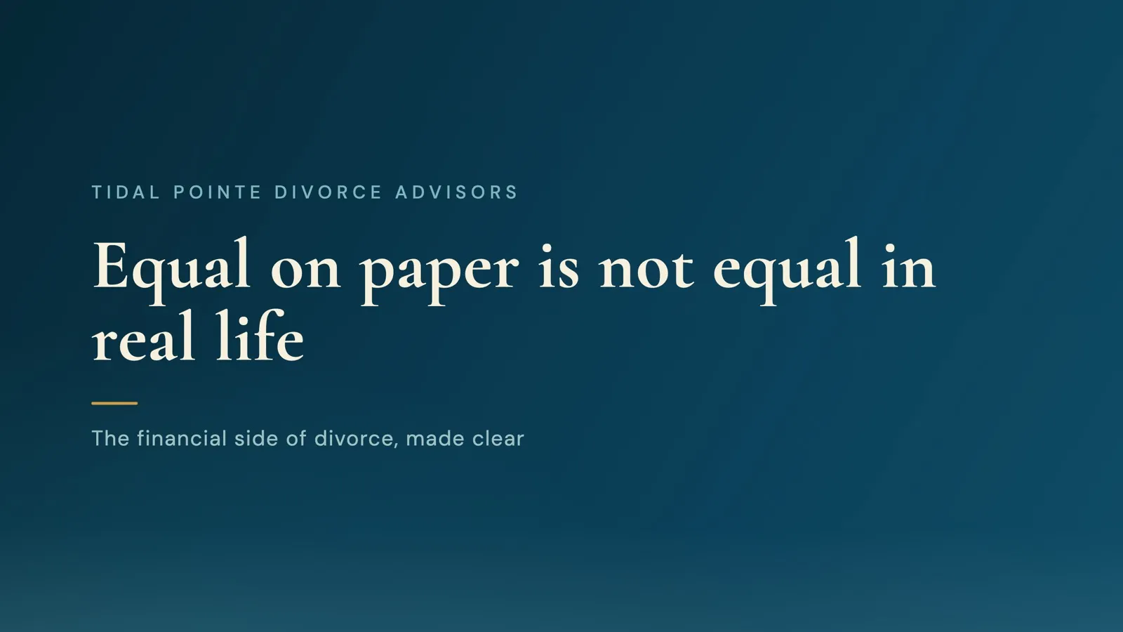 When a 50/50 Divorce Split Isn't Really Equal